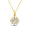 9ct Gold Diamond-Set Flower Necklace - D95212