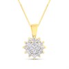 9ct Gold Diamond Cluster Necklace, 1/4ct - D95225