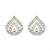 9ct Open Tear-Shaped Diamond Stud Earrings - D96103
