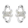 9ct White Gold Diamond Double Heart Stud Earrings - 10pts per pair - D9672