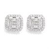9ct White Gold Diamond Cluster Stud Earrings - 15pts per pair - D9673