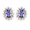 9ct Gold Tanzanite And Diamond Stud Earrings - 12pts per pair - D9685