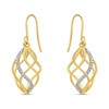 9ct Gold Diamond Hook-Wire Basket Drop Earrings - D9696