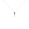9ct White Gold Sapphire And Diamond Cross - 10pts - D97114