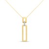 9ct Double Open Rectangular Diamond Necklace - D97134