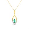 9ct Marquise Emerald And Diamond Necklace - D97138