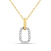 9ct Diamond-Set Open Rectangle Necklace - D97142
