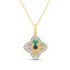 9ct Diamond And Multi-Coloured Sapphire Clover Necklace - D97144