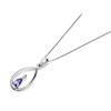 9ct White Gold Tanzanite And Diamond Outline Peardrop Necklace - 4pt - D9781