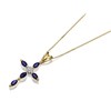 9ct Gold Sapphire And Diamond Cross Necklace - D9790
