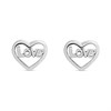 Silver Love Heart Open Stud Earrings -6mm - F01023