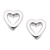 Silver Open Heart Stud Earrings - 5mm - F0124
