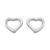 Silver Heart Stud Earrings - 10mm - F0211