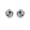 Silver Textured Knot Stud Earrings - 9mm - F0219
