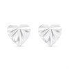 Silver Sparkle Cut Heart Stud Earrings - 6mm - F0241