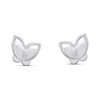 Silver Butterfly Stud Earrings- 7mm - F0255