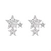 Silver Crystal Star Stud Earrings - F03117