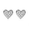 Silver Cubic Zirconia Heart Stud Earrings - 7mm - F04026
