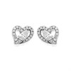 Silver Cubic Zirconia Heart Stud Earrings - 9mm - F04121
