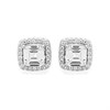 Silver Cubic Zirconia Halo Stud Earrings - 9mm - F04143