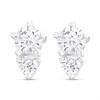 Silver Cubic Zirconia Stud Earrings - F04195