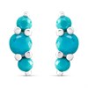 Silver Synthetic Turquoise Stud Earrings - F04197