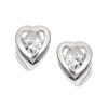 Silver Heart Cubic Zirconia Stud Earrings - 5mm - F0452