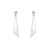 Silver Diamond Cut Drop Earrings - 36mm drop - F1009