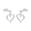 Silver Heart Drop Earrings - F1016