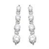 Silver Cubic Zirconia Graduated Drop Earrings - 23mm drop - F1210
