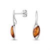 Silver Amber Drop Earrings - F1238