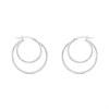 Silver Double Hoop Earrings - 25mm - F13144
