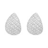 Silver Cubic Zirconia Pave Teardrop Half Hoop Earrings - F13154