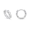 Silver Clear CZ Heart Huggie Earrings - F13182