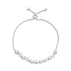 Silver Cubic Zirconia Adjustable Slider Bracelet - F14186
