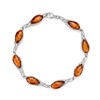 Silver Amber Crossover Teardrop Bracelet - F14210