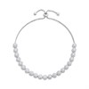 Silver Cubic Zirconia Cluster Adjustable Bracelet - F14215