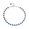 Silver White and Blue CZ Bracelet - F14217