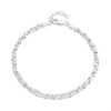 Silver Triple Layer Station Anklet - F2031