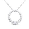 Silver Open Circle CZ Necklace - F33106