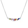 Silver Multi-Coloured CZ Necklace - F33110