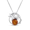 Silver Amber Dragonfly Necklace - F33116