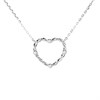 Silver Cubic Zirconia Twisted Heart Necklace - F3379