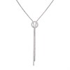 Silver Cubic Zirconia Lariat Necklace - F3382
