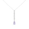 Silver Crystal Drop Necklace - F3398