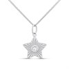 Silver CZ Star Necklace - F34115