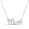 Silver CZ Mum Necklace - F34118