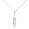 Silver Cubic Zirconia Feather Necklace - F35133