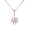 Rose Gold Plated Silver Cubic Zirconia Necklace - F35134