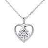 Silver Cubic Zirconia Heart Necklace - F35140